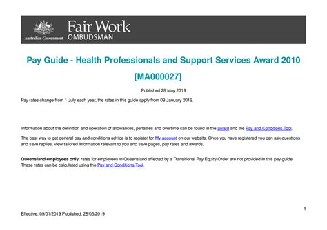 34 $47. . Health professionals and support services award 2022 pay rates
